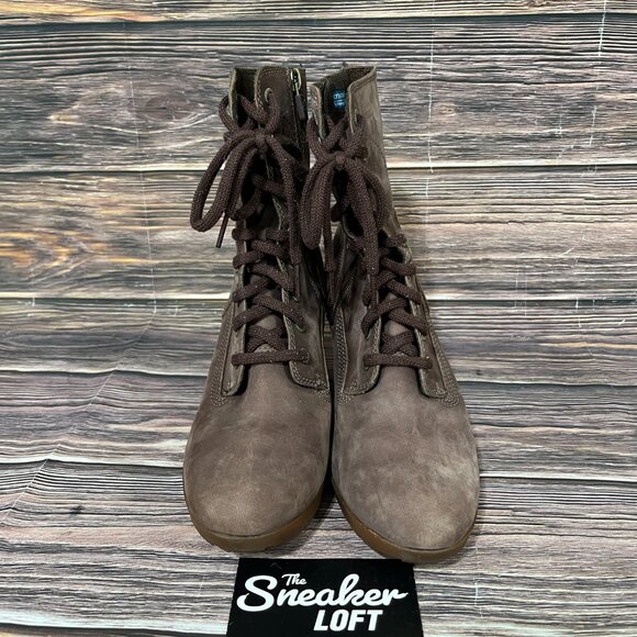 Timberland Women's Stratham Heights Brown Leather Tall Lace Up Boots - Picture 2 of 8